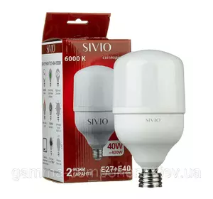Світлодіодна лампа SIVIO Е27 + Е40 Т120 40W 6000K