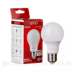 Світлодіодна лампа SIVIO A60 10W, E27, 4100K, нейтральний білий