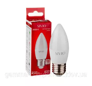 Світлодіодна лампа SIVIO C37 7W, E27. 3000K, теплий білий