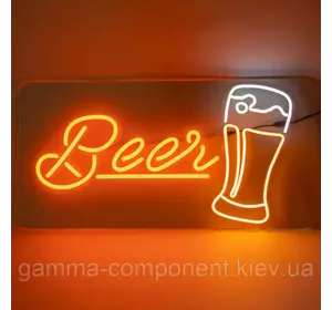 Неонова вивіска Beer Келих пива (1000х500)