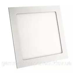 Світлодіодний світильник настінно-стельовий 18Вт квадратний, пластик, теплий білий, IP20