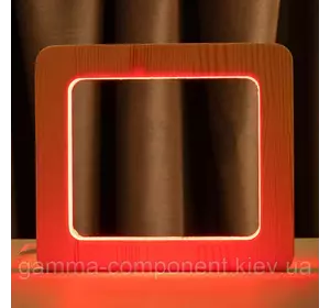 Світильник нічник ArtEco Light з дерева LED "Квадрат" з пультом і регулюванням кольори, RGB
