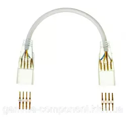 Конектор двосторонній для світлодіодної стрічки Multi-Color 220В smd 2835-180 лід/м + дріт 4 pin
