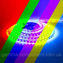 Світлодіодна стрічка RGB MOTOKO PREMIUM SMD 5050 (60 LED/м), IP20, 12В - бобіни від 5 метрів