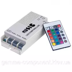 Контролер для світлодіодної стрічки RGB (аудіо) 9 A, 108 Вт, радіопульт 24 кнопки