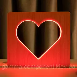 Світильник нічник ArtEco Light з дерева LED "Серце" з пультом і регулюванням кольори, RGB