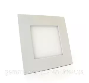 Світлодіодний світильник точковий 6Вт квадратний, пластик, теплий білий, IP20