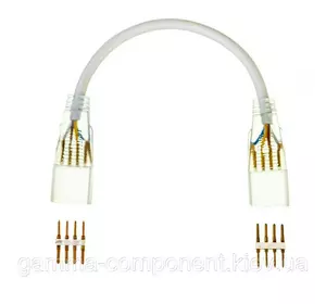 Конектор двосторонній для світлодіодного неону RGB 220В AVT smd 5050-72 лід/м + дріт 4 pin