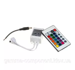 Контролер для світлодіодної стрічки RGB 12 A, 144 Вт, ІЧ пульт на 24 кнопки