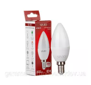 Світлодіодна лампа SIVIO C37 8W, E14, 4100K, нейтральний білий