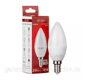Світлодіодна лампа SIVIO C37 10W, E14, 4100K, нейтральний білий