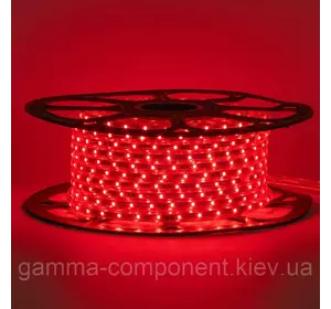 Герметична світлодіодна стрічка червона 220В smd 2835-48 лід/м 6 Вт/м