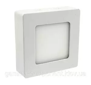 Світлодіодний світильник настінно-стельовий 6Вт квадратний, білий, IP20