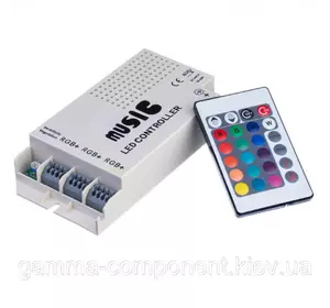 Контролер для світлодіодної стрічки RGB (аудіо) 9 A, 108 Вт, радіопульт 24 кнопки