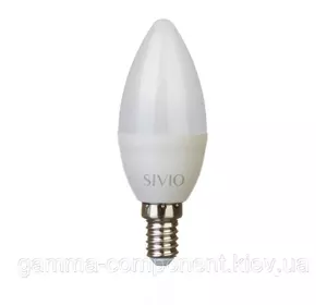 Світлодіодна лампа SIVIO C37 6W, E14, 3000K, теплий білий